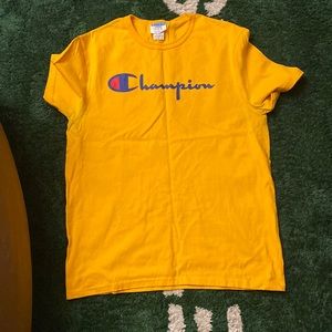 Large, champion shirt, yellow
